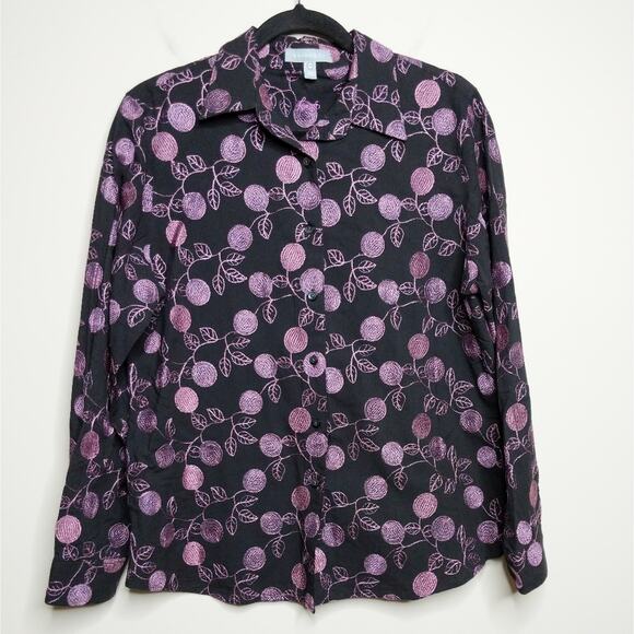 Foxcroft Shaped Fit Floral Shirt - Size 14 - EUC - Picture 1 of 8